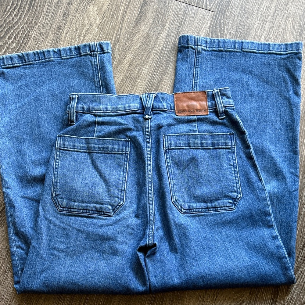 J. Crew Wide-Leg Crop Jeans in Medium Blue Denim - Picture 12 of 12